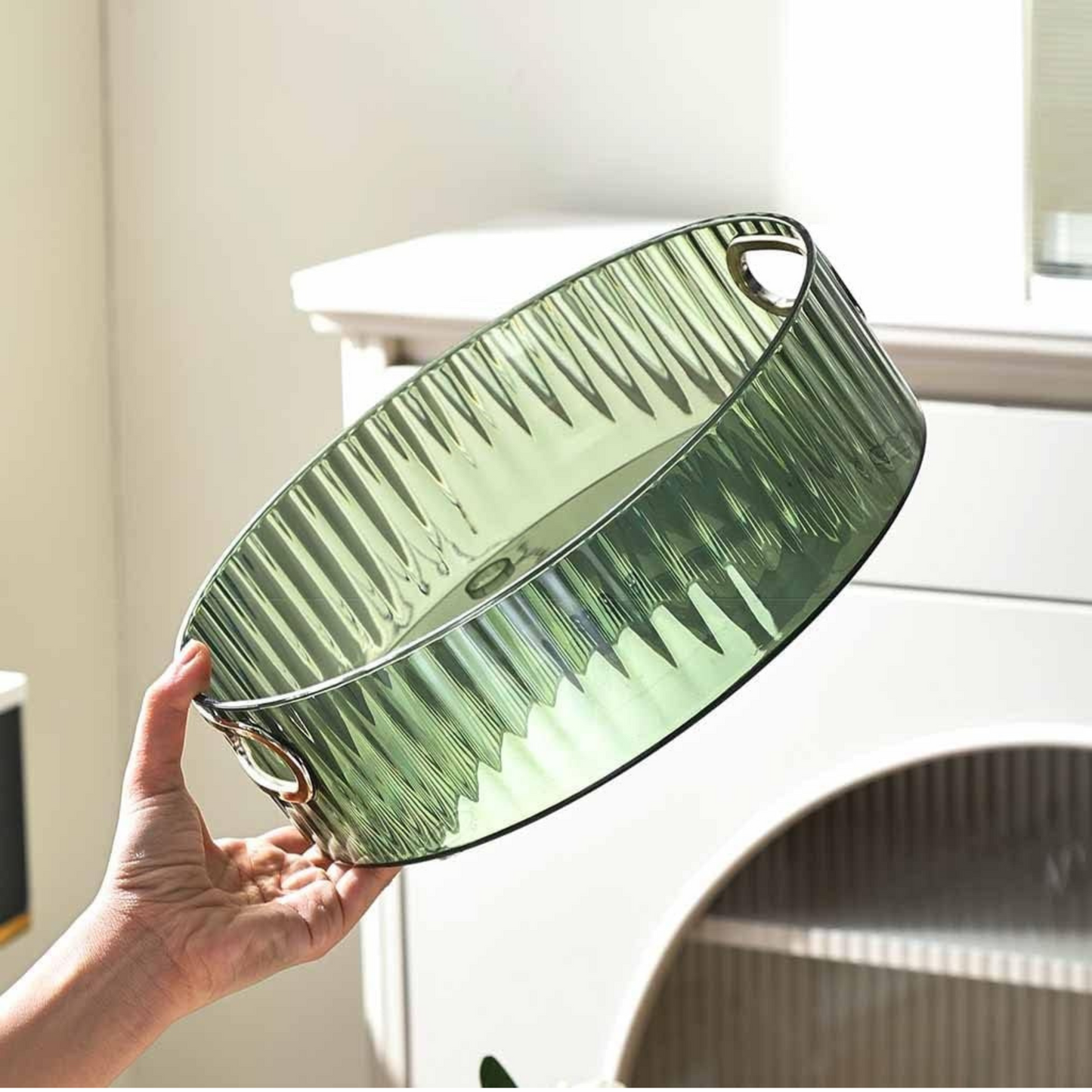 Durable Rotating Makeup Holder – Compact Vanity Organizer (Green)