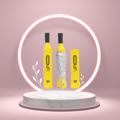 Wine Bottle Beautiful Travel Umbrella