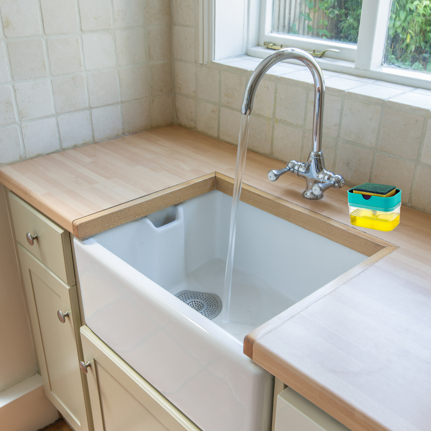 Soap Pump Dispenser with Sponge Holder