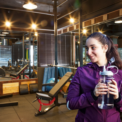 2L Motivational Water Bottle with Straw & Time Marker