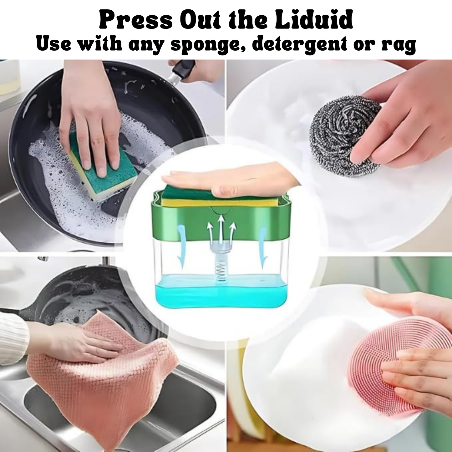 Soap Pump Dispenser with Sponge Holder