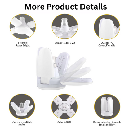 25W 4-Fan LED Bulb Light – Pack of 3