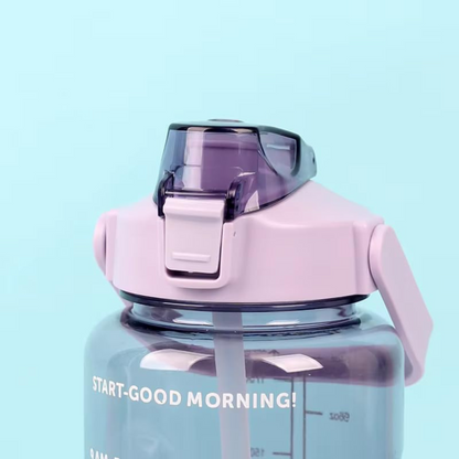 2L Motivational Water Bottle with Straw & Time Marker
