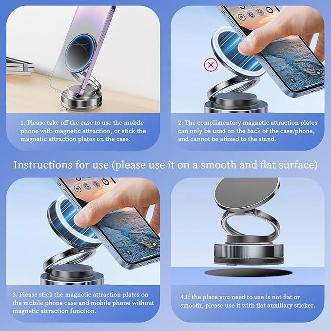 Vacuum Absorption Magnetic Phone Stand – Foldable & Portable