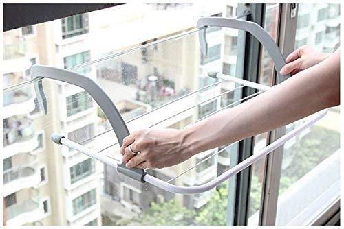 Foldable cloth drying rack for balcony, window, indoor and outdoor use