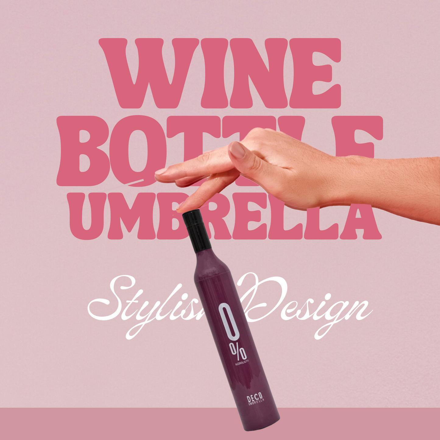 Wine Bottle Beautiful Travel Umbrella