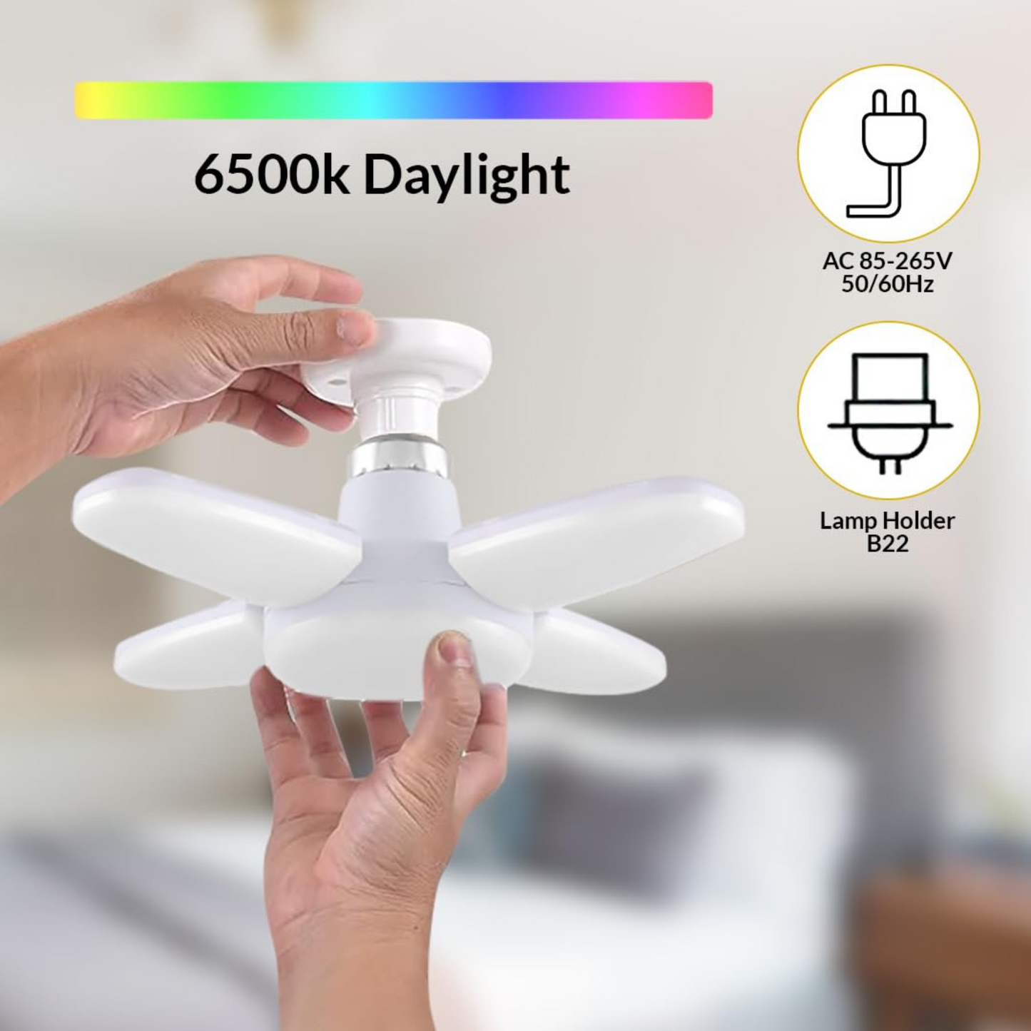 25W 4-Fan LED Bulb Light – Pack of 3