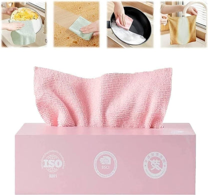 Reusable Microfiber Cleaning Cloth Set with Dispenser (10pcs)