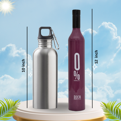 Wine Bottle Beautiful Travel Umbrella