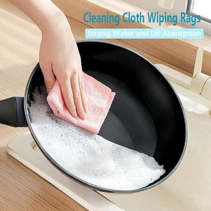 Reusable Microfiber Cleaning Cloth Set with Dispenser (10pcs)