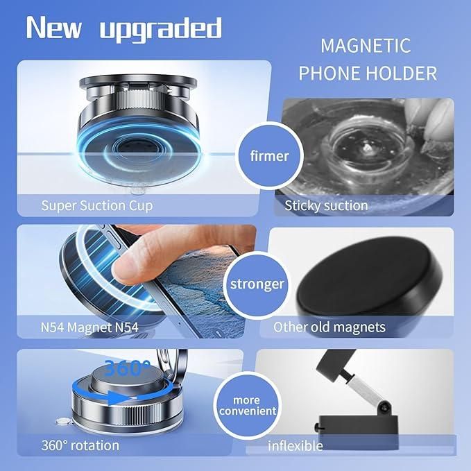 Vacuum Absorption Magnetic Phone Stand – Foldable & Portable