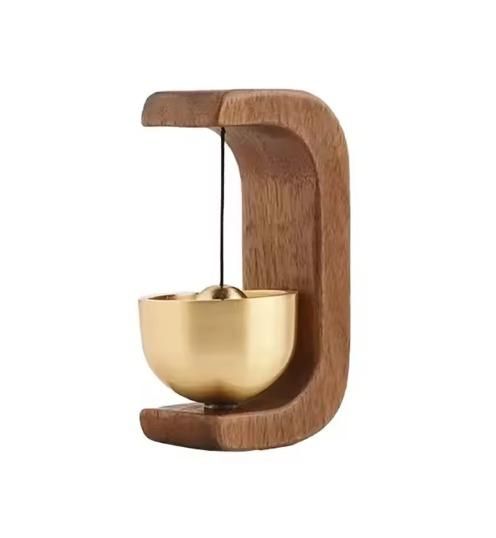 Copper wind bell with beech wood design for home décor and positive energy