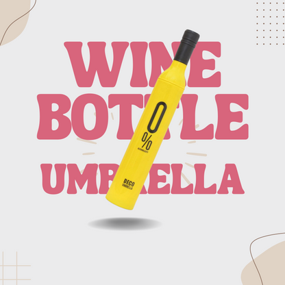 Wine Bottle Beautiful Travel Umbrella