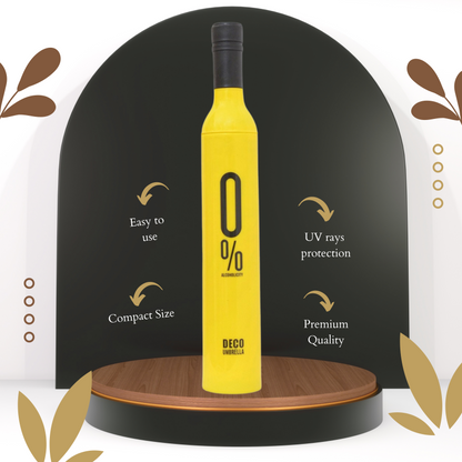 Wine Bottle Beautiful Travel Umbrella