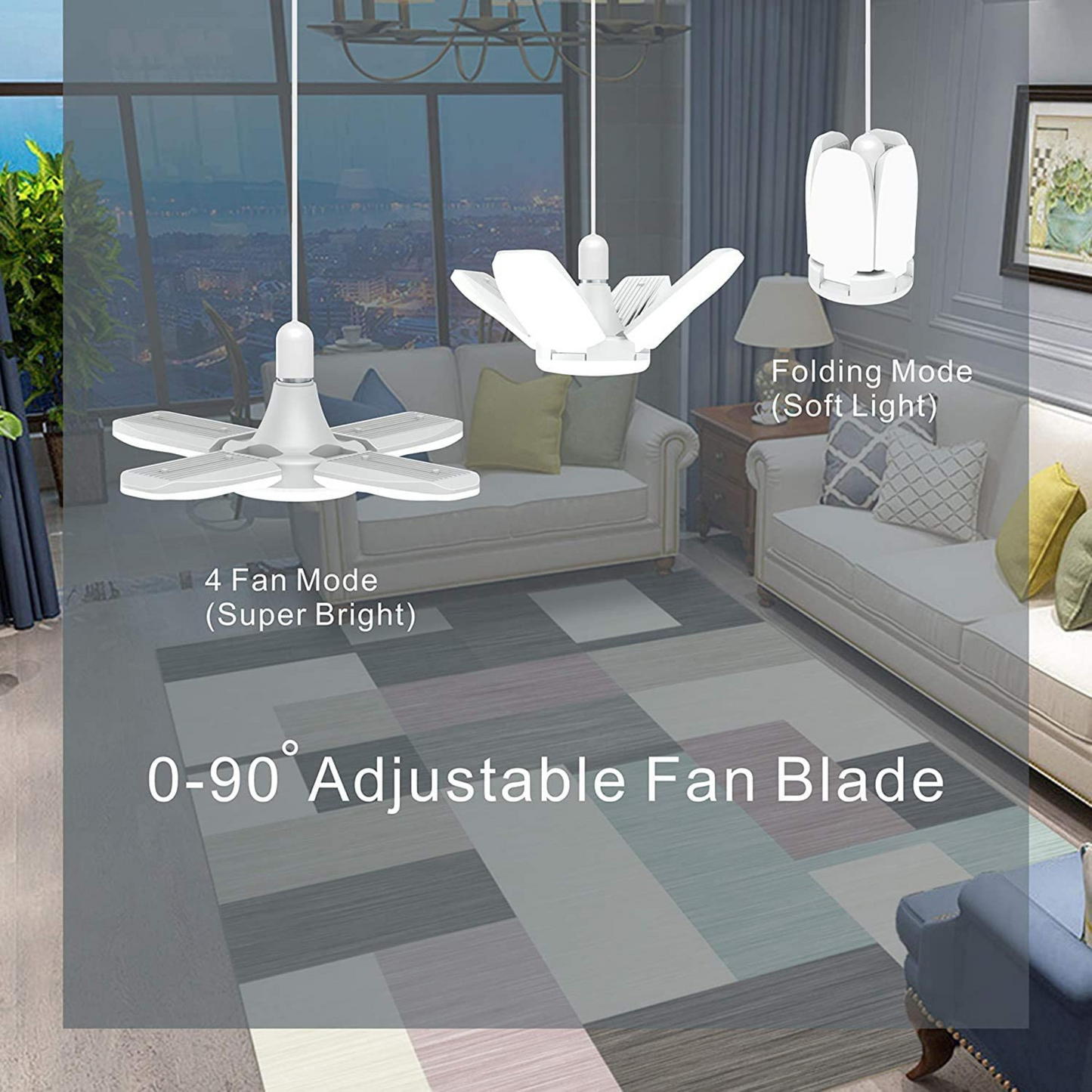 25W 4-Fan LED Bulb Light – Pack of 3