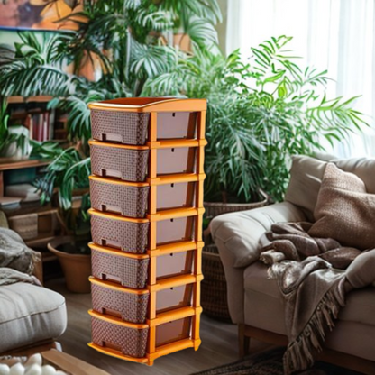 7XL Plastic Modular Drawer System – Brown