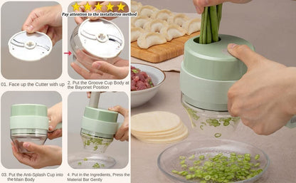 4-in-1 Electric Vegetable Cutter, Chopper & Mixer