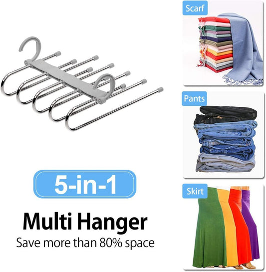 5-in-1 Multi Hanger – Space-Saving Wardrobe Organizer
