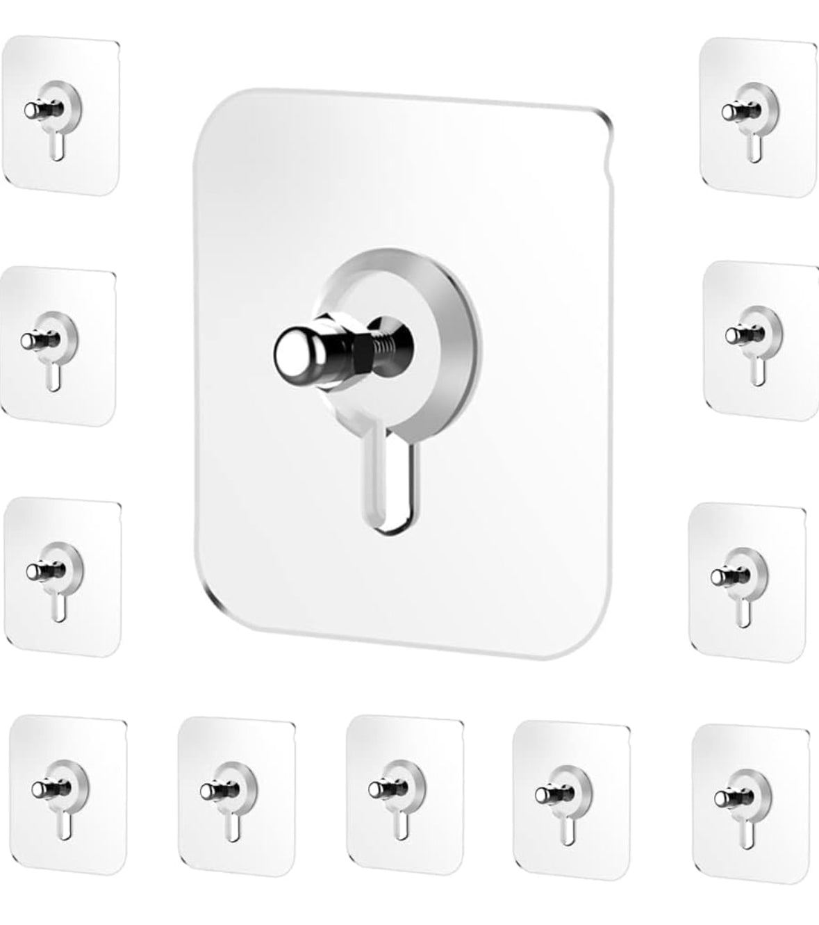 No-Drill Wall Hooks (pack of 10) for Hanging – Heavy Duty Adhesive Hooks (Waterproof, Rustproof, Reusable)