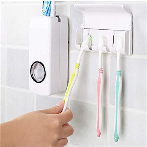 Automatic Toothpaste Dispenser & Toothbrush Holder Set
