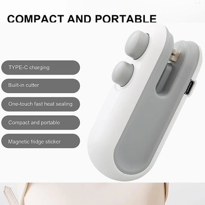 2-in-1 Mini Bag Sealer & Cutter – USB Rechargeable