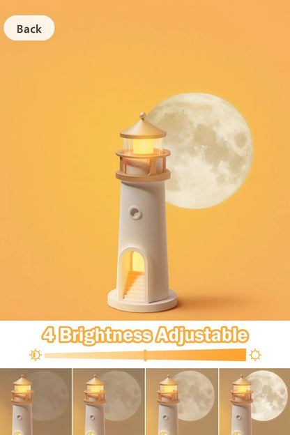 Lighthouse Moonlight Projection Lamp – Aesthetic Night Light with Remote & USB Recharge