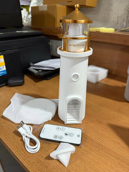 Lighthouse Moonlight Projection Lamp – Aesthetic Night Light with Remote & USB Recharge