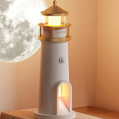 Lighthouse Moonlight Projection Lamp – Aesthetic Night Light with Remote & USB Recharge