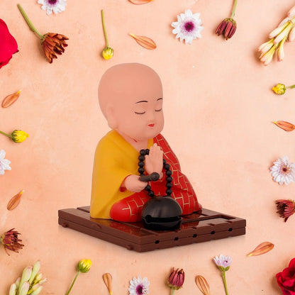 Solar Powered Sitting Buddha Statue – Moving Head & Hand | Home, Office & Car Dashboard Decor