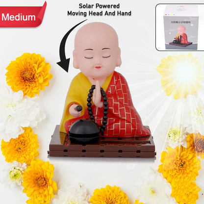 Solar Powered Sitting Buddha Statue – Moving Head & Hand | Home, Office & Car Dashboard Decor