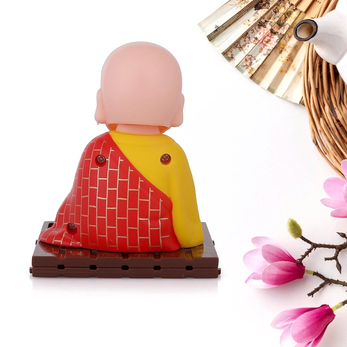 Solar Powered Sitting Buddha Statue – Moving Head & Hand | Home, Office & Car Dashboard Decor