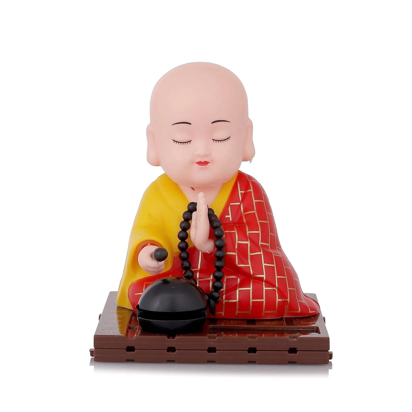 Solar Powered Sitting Buddha Statue – Moving Head & Hand | Home, Office & Car Dashboard Decor