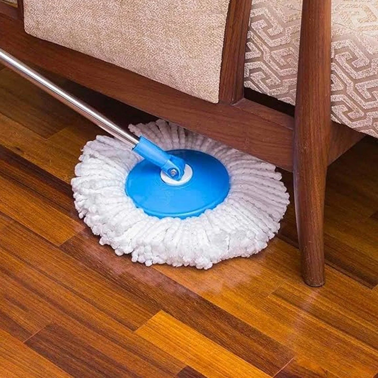 360° Spin Mop with Bucket, Stainless Steel Wringer, and Microfiber Refills – Easy Wheels Floor Cleaning Set