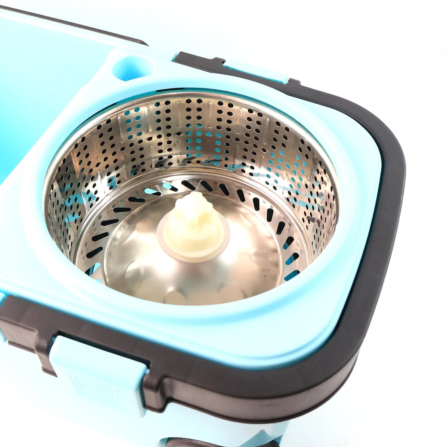 360° Spin Mop with Bucket, Stainless Steel Wringer, and Microfiber Refills – Easy Wheels Floor Cleaning Set