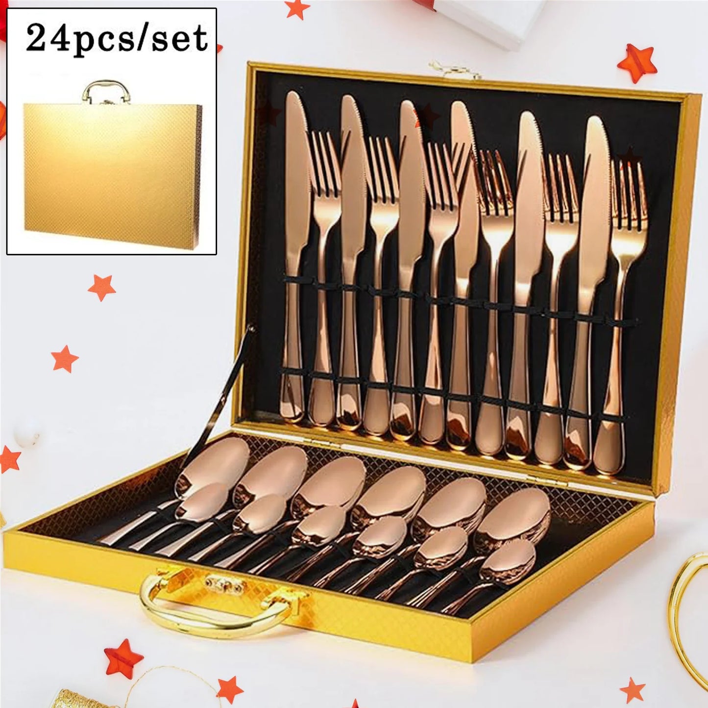 Premium Gold Flatware Set (24 pcs)