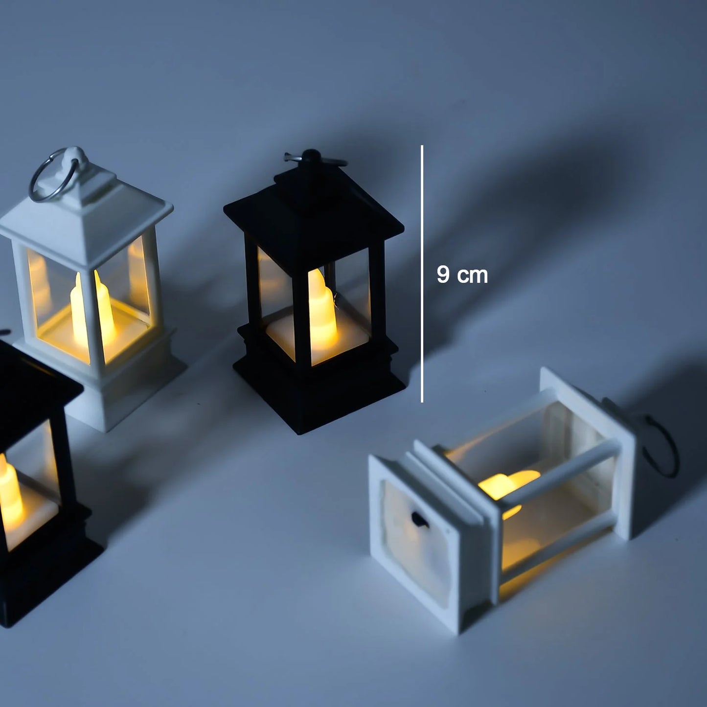 Classic LED Lantern with Flameless Candle – Battery Operated Rustic Decorative Light for Home, Parties & Outdoor Use (Pack of 24, Black & White)