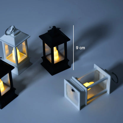 Classic LED Lantern with Flameless Candle – Battery Operated Rustic Decorative Light for Home, Parties & Outdoor Use (Pack of 24, Black & White)