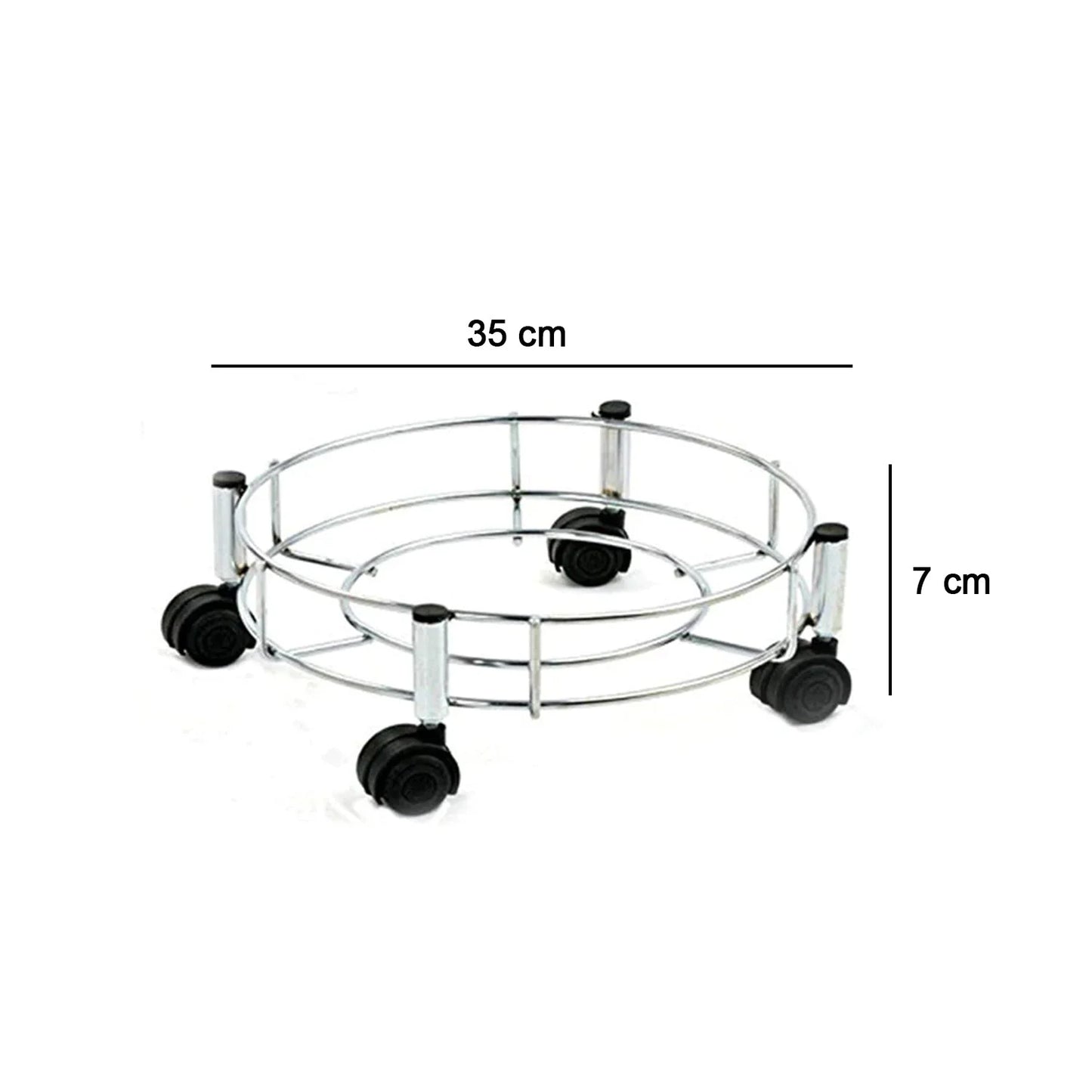 Stainless Steel Gas Cylinder Trolley Stand with Wheels | Heavy-Duty LPG Cylinder Stand with Anti-Skid Castor Wheels for Easy Movement