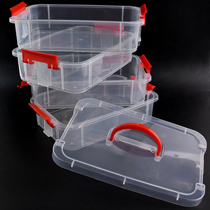 4-Layer Transparent Multipurpose Plastic Storage Box with Handle – Stackable Modular Organizer
