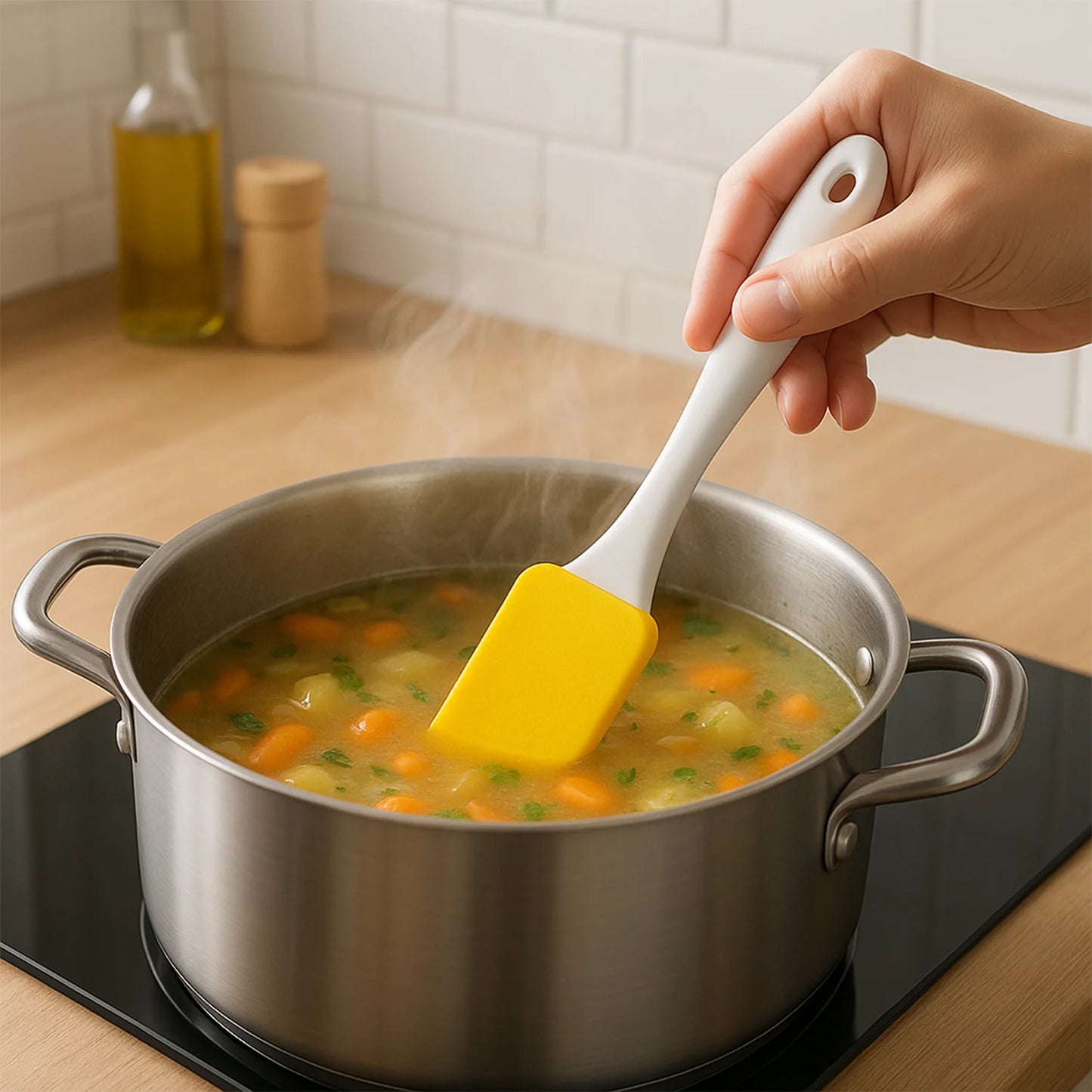 Baking Tools – Silicone Spatula & Pastry Brush Set (Multicolor)