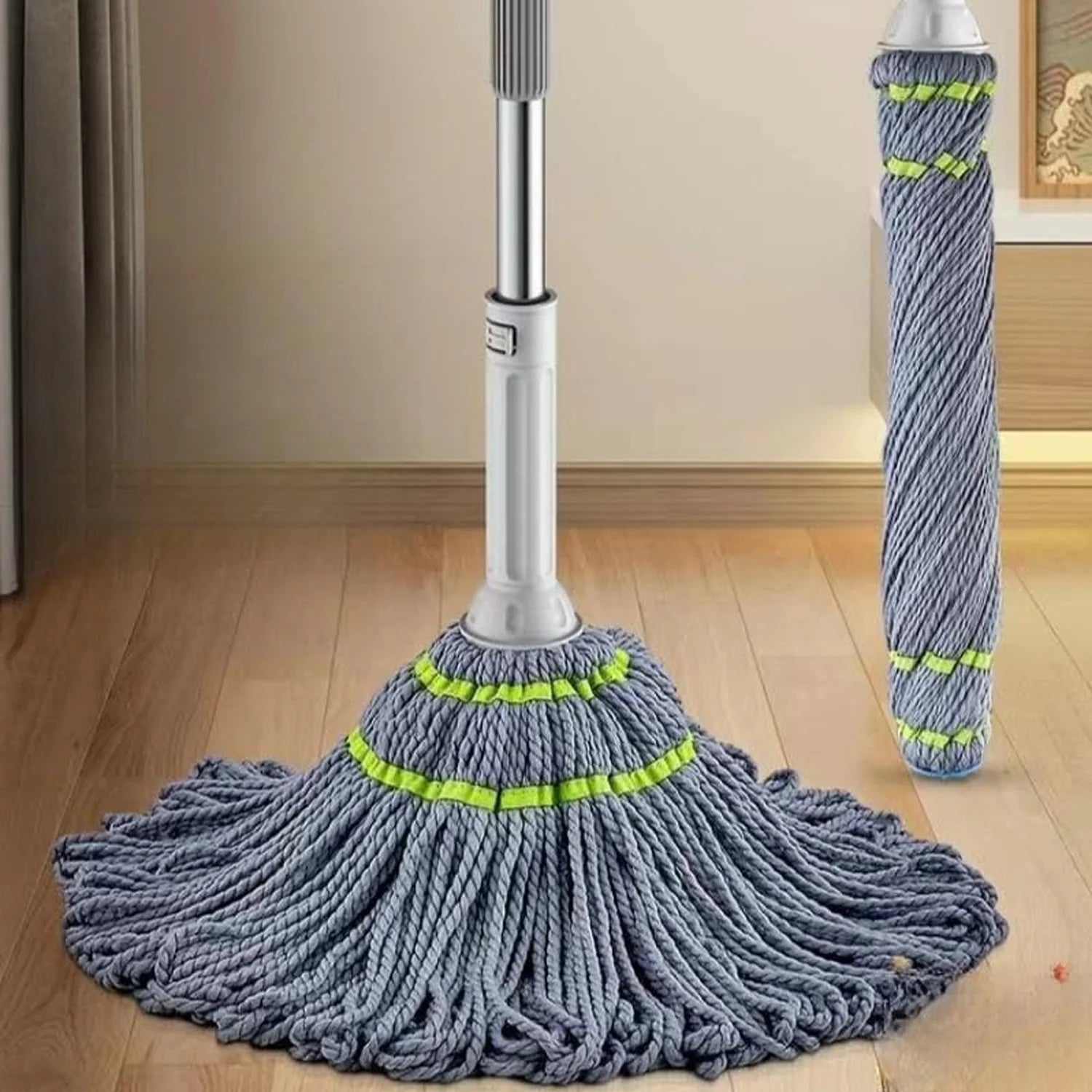 Squeeze Twist Mop – Self-Wringing Floor Cleaning Mop with Telescopic Stainless Steel Handle