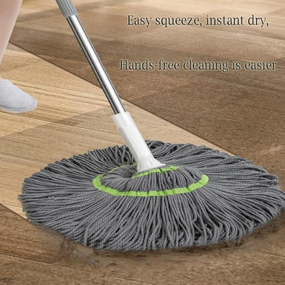 Squeeze Twist Mop – Self-Wringing Floor Cleaning Mop with Telescopic Stainless Steel Handle