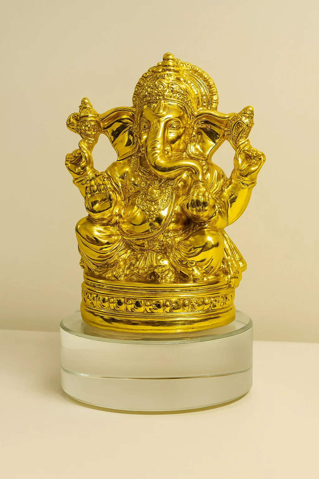 Golden Lord Ganesha Idol – Divine Spiritual Decor for Home, Mandir & Gifting