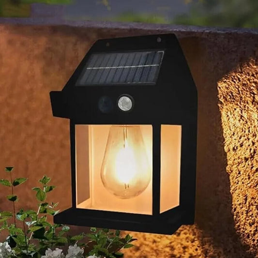 Solar Wall Light with Motion Sensor – Wireless Outdoor LED Lantern (3 Modes, Waterproof, Dusk to Dawn)