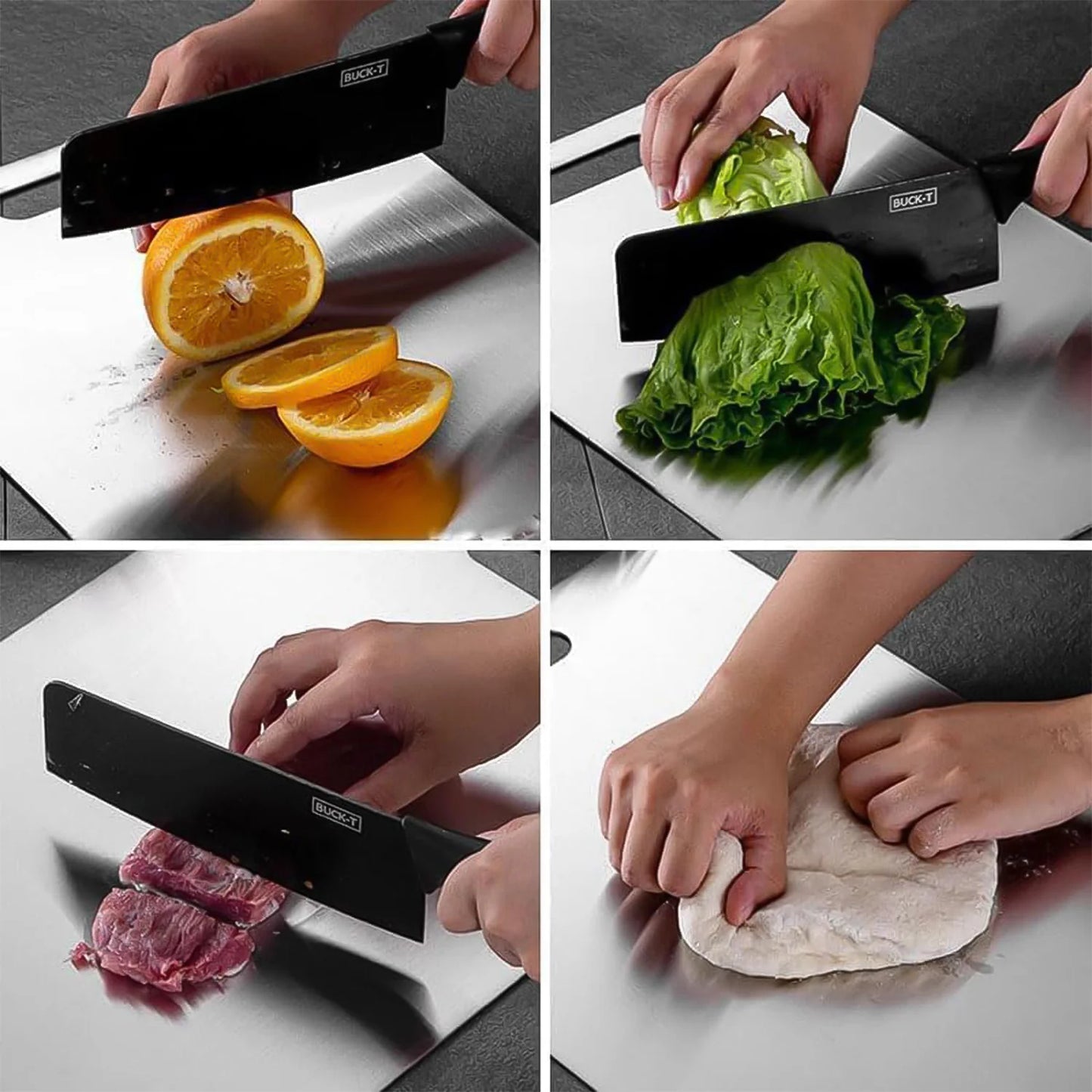 Stainless Steel Cutting Board with Scale (31×20 cm)