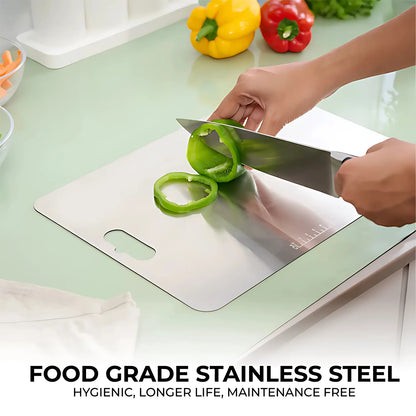 Stainless Steel Cutting Board with Scale (31×20 cm)