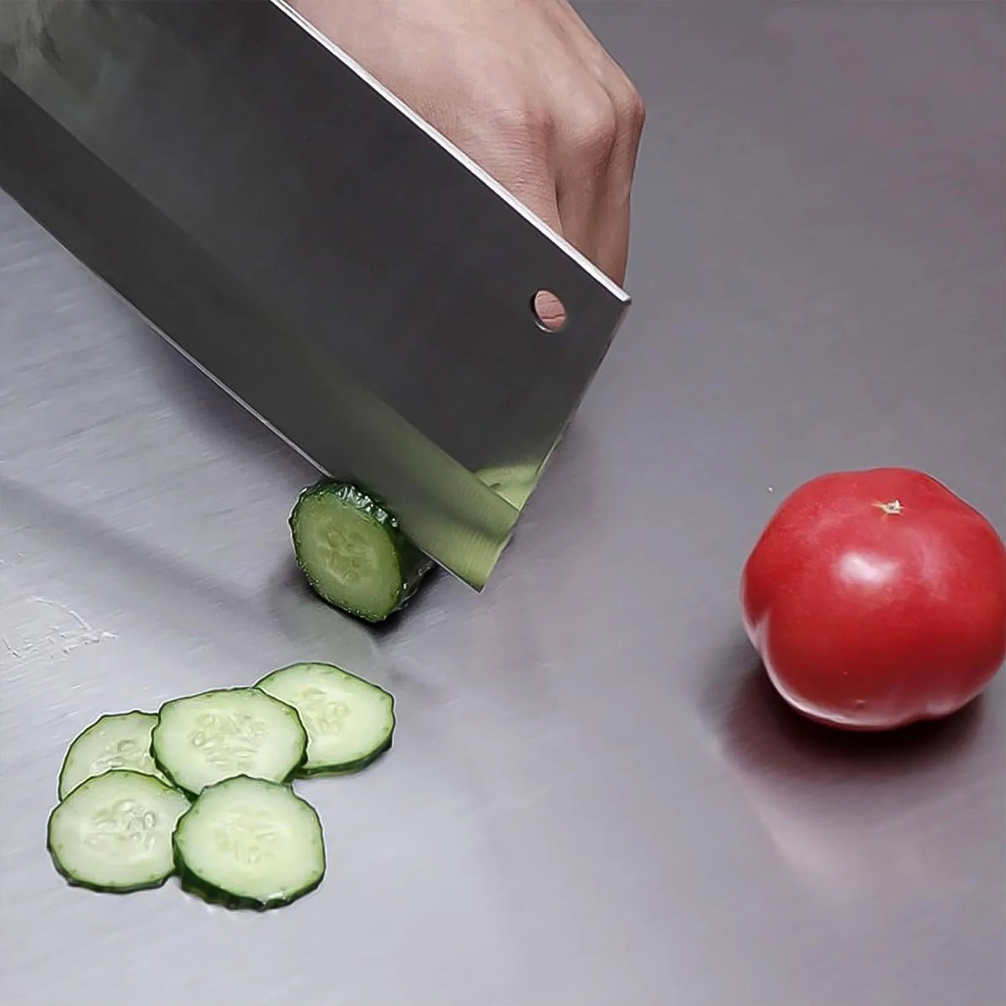 Premium Stainless Steel Anti-Bacterial Chopping Board – Heavy Duty, Rust-Resistant & Bent Edge Design
