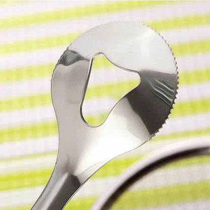 2-in-1 Stainless Steel Fry Tool & Filter Spoon Strainer with Clip