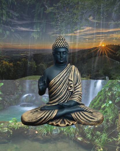 Buddha Statue (Black and Gold)