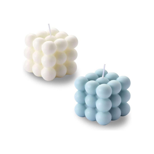 100% Pure Soy Wax Bubble Candles – Set of 2 (Pink & White)